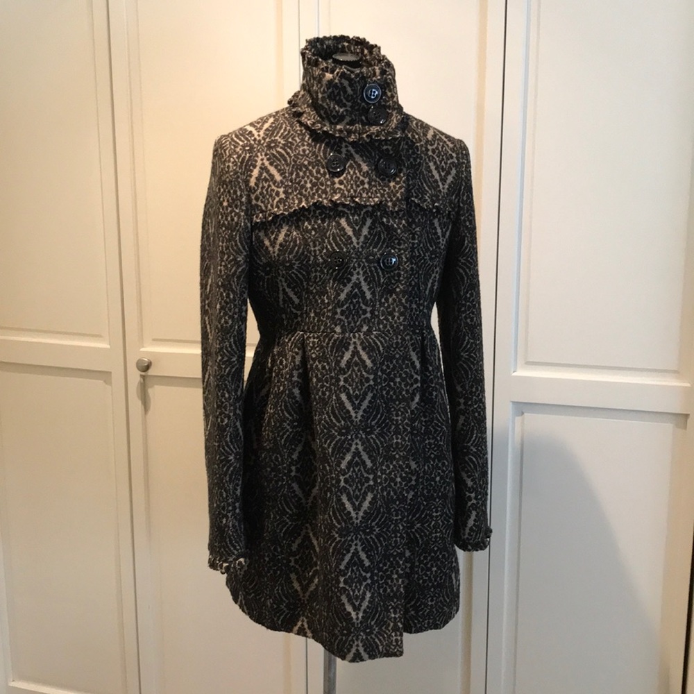 Empire waist coat - high collar, dress coat